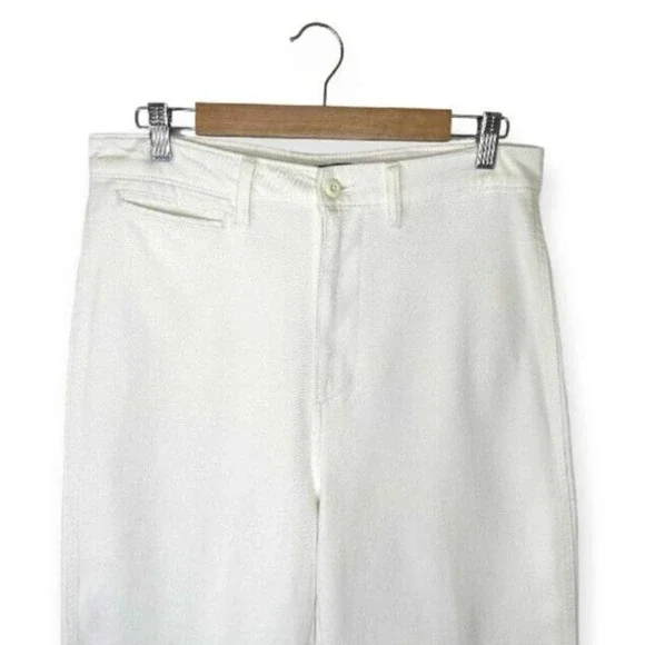 COPY - Quince Womens Organic Stretch Cotton Twill Wide Leg Crop Pant Size 26 Iv… - Picture 4 of 5